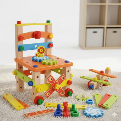 Silla Montessori Armable de Madera para Niños | Kit de Construcción