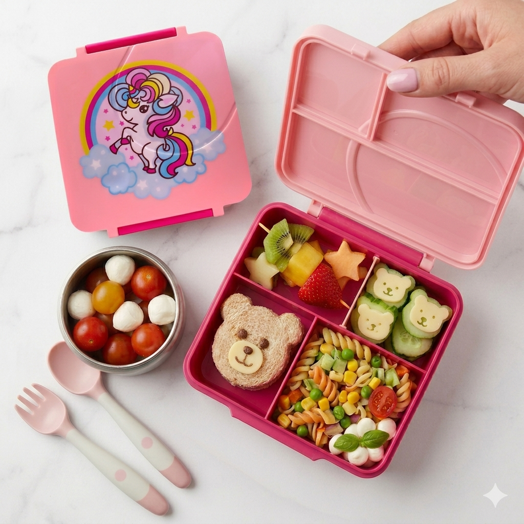 Lonchera Bento Infantil con Compartimentos y Tarro Térmico