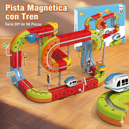 Set de Construcción con Pista y Tren – 98 Piezas de Diversión y Aprendizaje