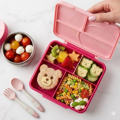 Lonchera Bento Infantil con Compartimentos y Tarro Térmico