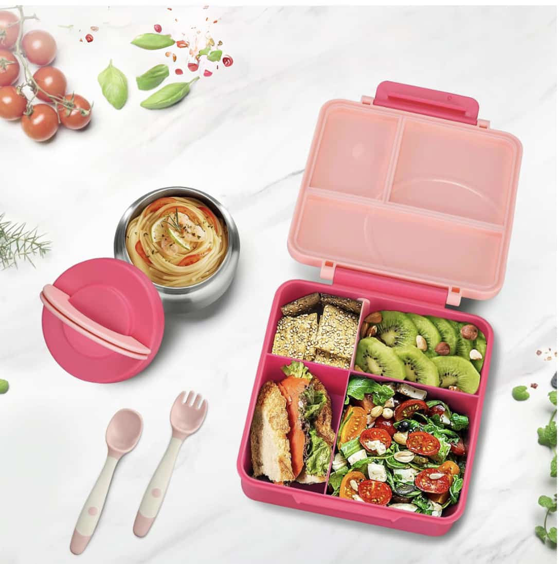 Lonchera Bento Infantil con Compartimentos y Tarro Térmico