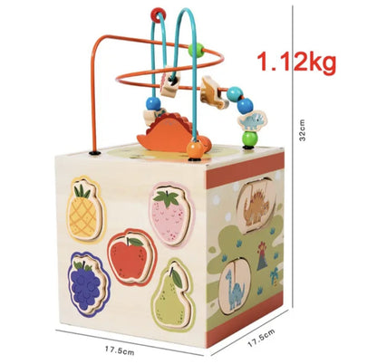 Cubo Montessori 5 en 1 – Juguete Educativo de Madera para Niños