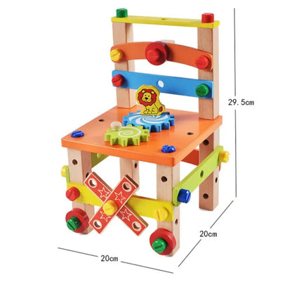 Silla Montessori Armable de Madera para Niños | Kit de Construcción