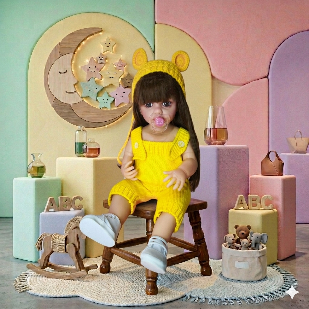 Muñeca Reborn que Habla 55 cm |  Cuerpo Completo en Silicona Vinílica | Interactiva con Voz