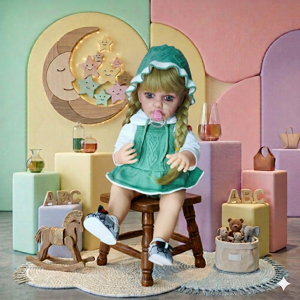 Muñeca Reborn que Habla 55 cm |  Cuerpo Completo en Silicona Vinílica | Interactiva con Voz