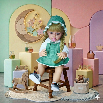 Muñeca Reborn que Habla 55 cm |  Cuerpo Completo en Silicona Vinílica | Interactiva con Voz