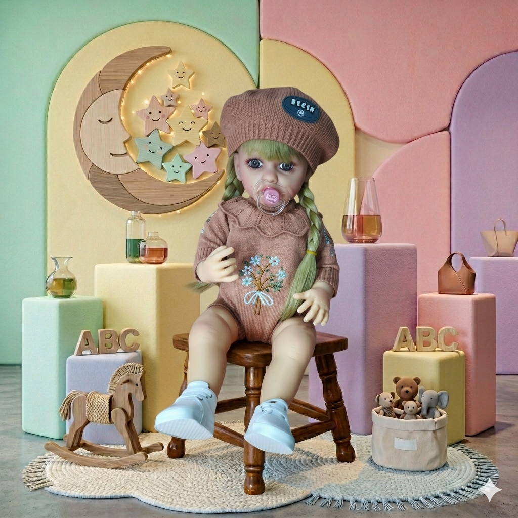 Muñeca Reborn que Habla 55 cm |  Cuerpo Completo en Silicona Vinílica | Interactiva con Voz