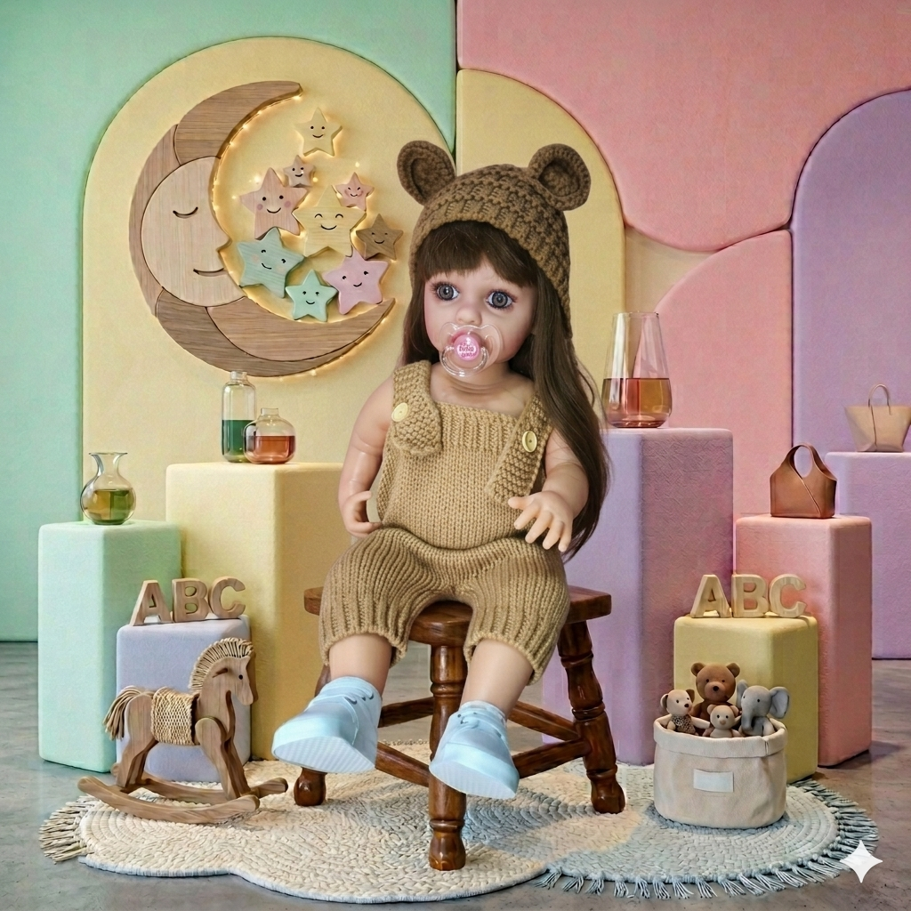 Muñeca Reborn que Habla 55 cm |  Cuerpo Completo en Silicona Vinílica | Interactiva con Voz