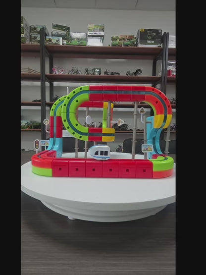 Set de Construcción con Pista y Tren – 98 Piezas de Diversión y Aprendizaje